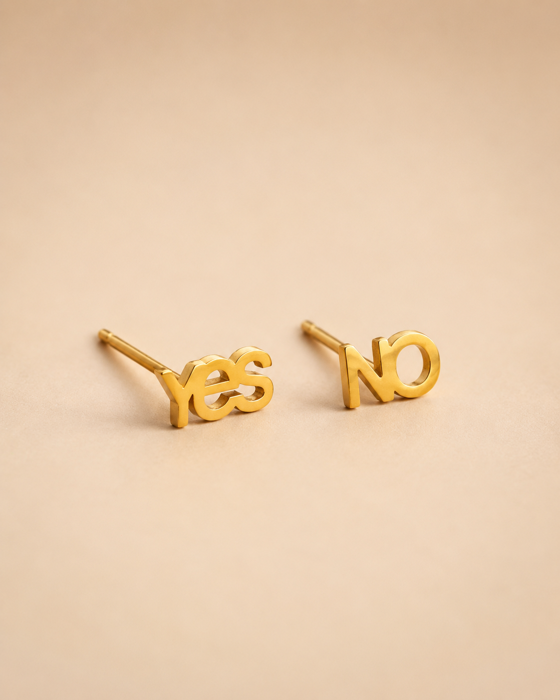 STAINLESS STEEL “YES or NO” POST EARRINGS