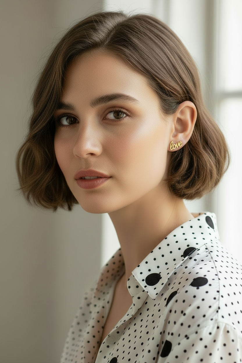STAINLESS STEEL “LOVE U” POST EARRINGS