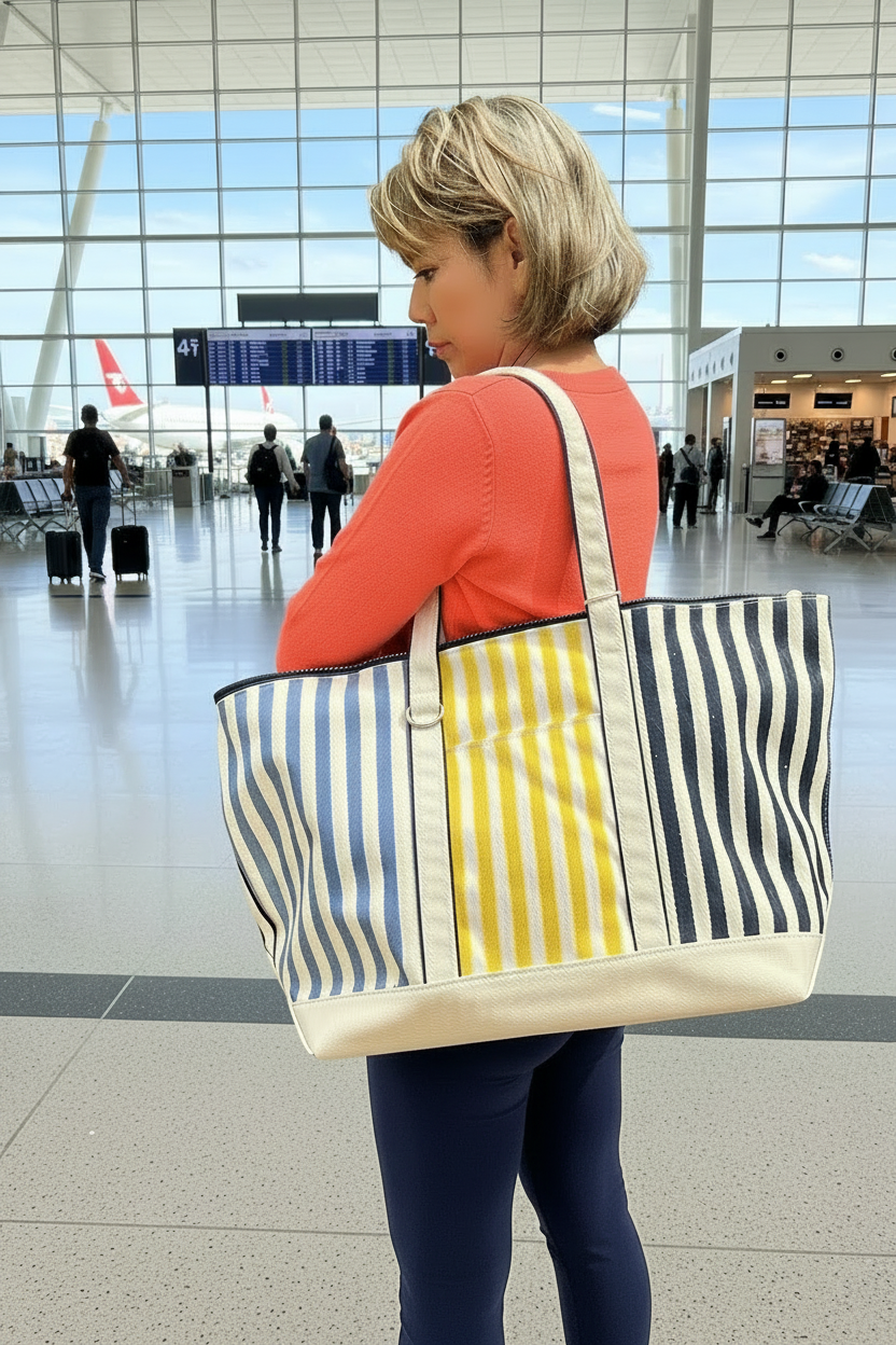 STRIPED OVERSIZED TOTE