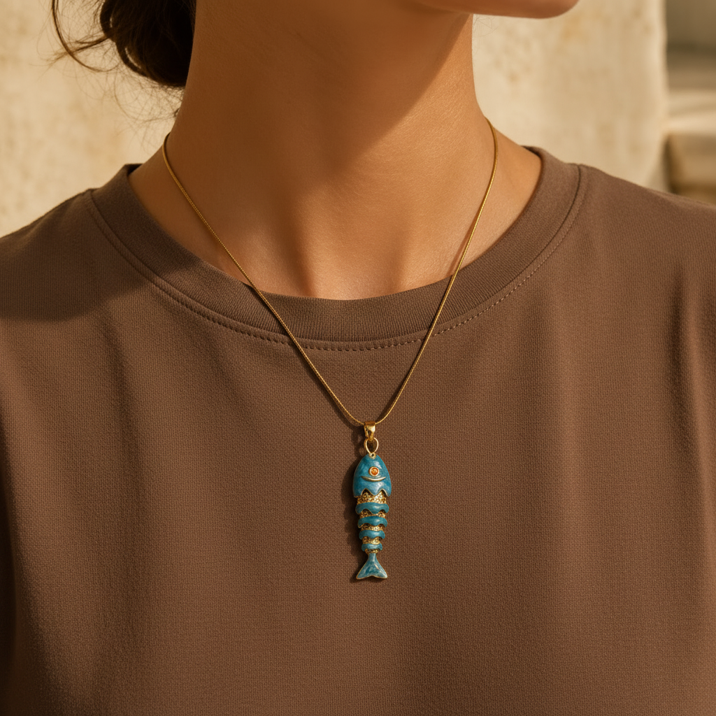 EPOXY STAINLESS SEALIFE FISH NECKLACE