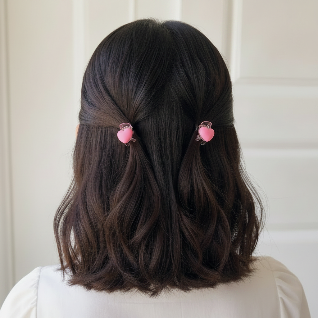 HEART HAIR CLAW - PINK