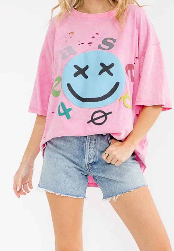 DISTRESS WASHED OVERSIZED SHIRT