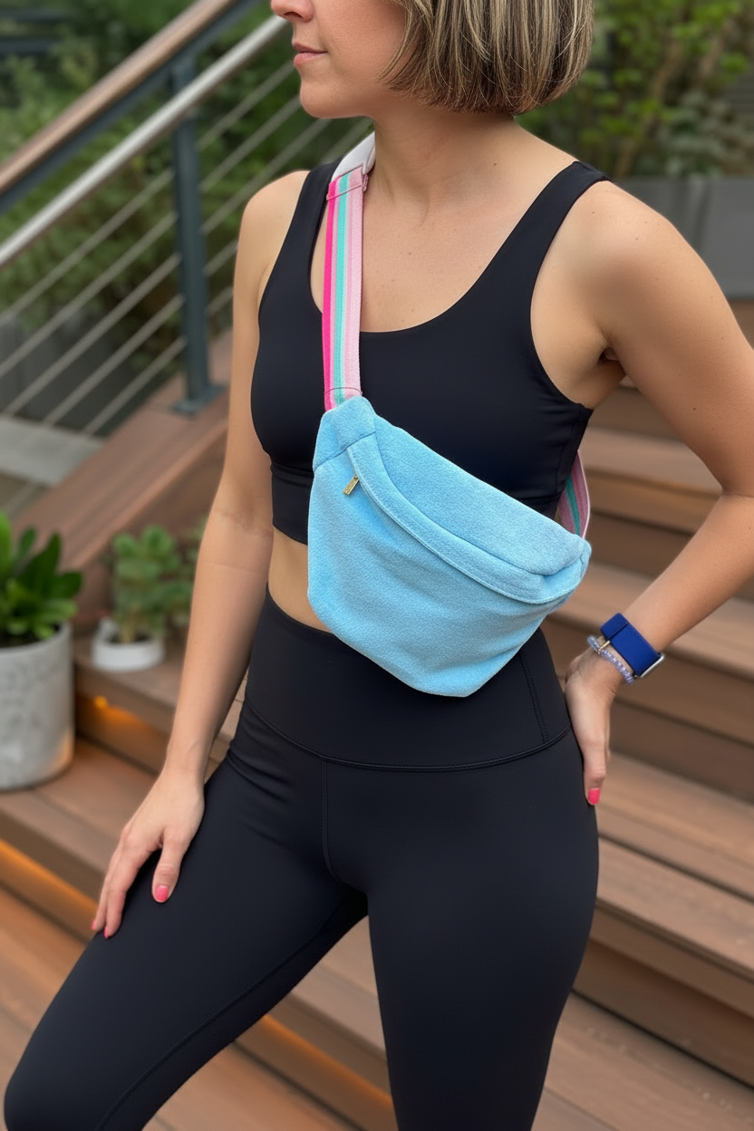 TERRY STRIPED BELT BAG
