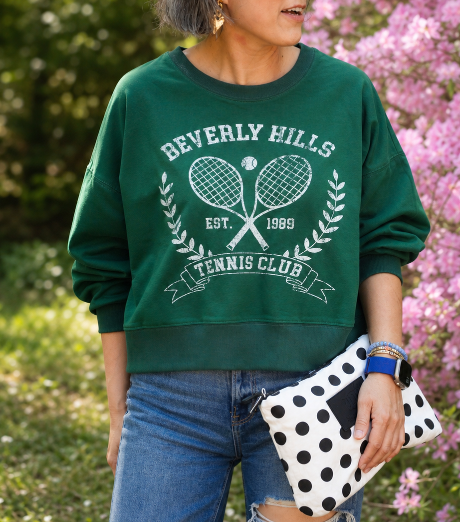 TENNIS CLUB CROP SWEATSHIRT