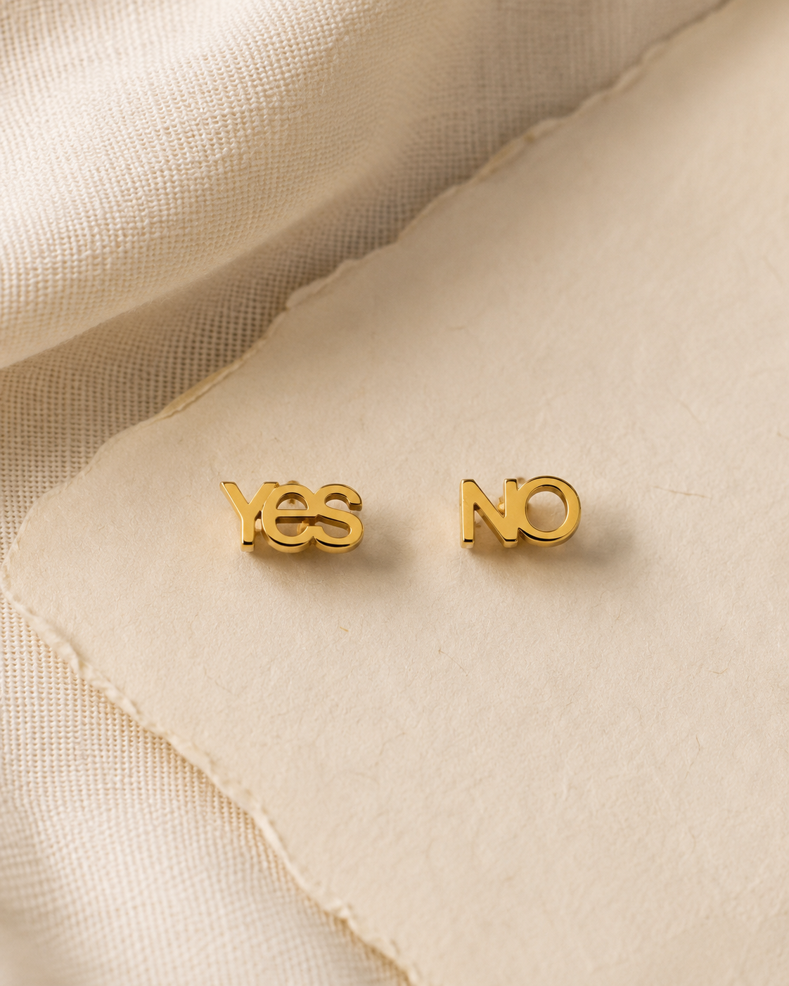STAINLESS STEEL “YES or NO” POST EARRINGS