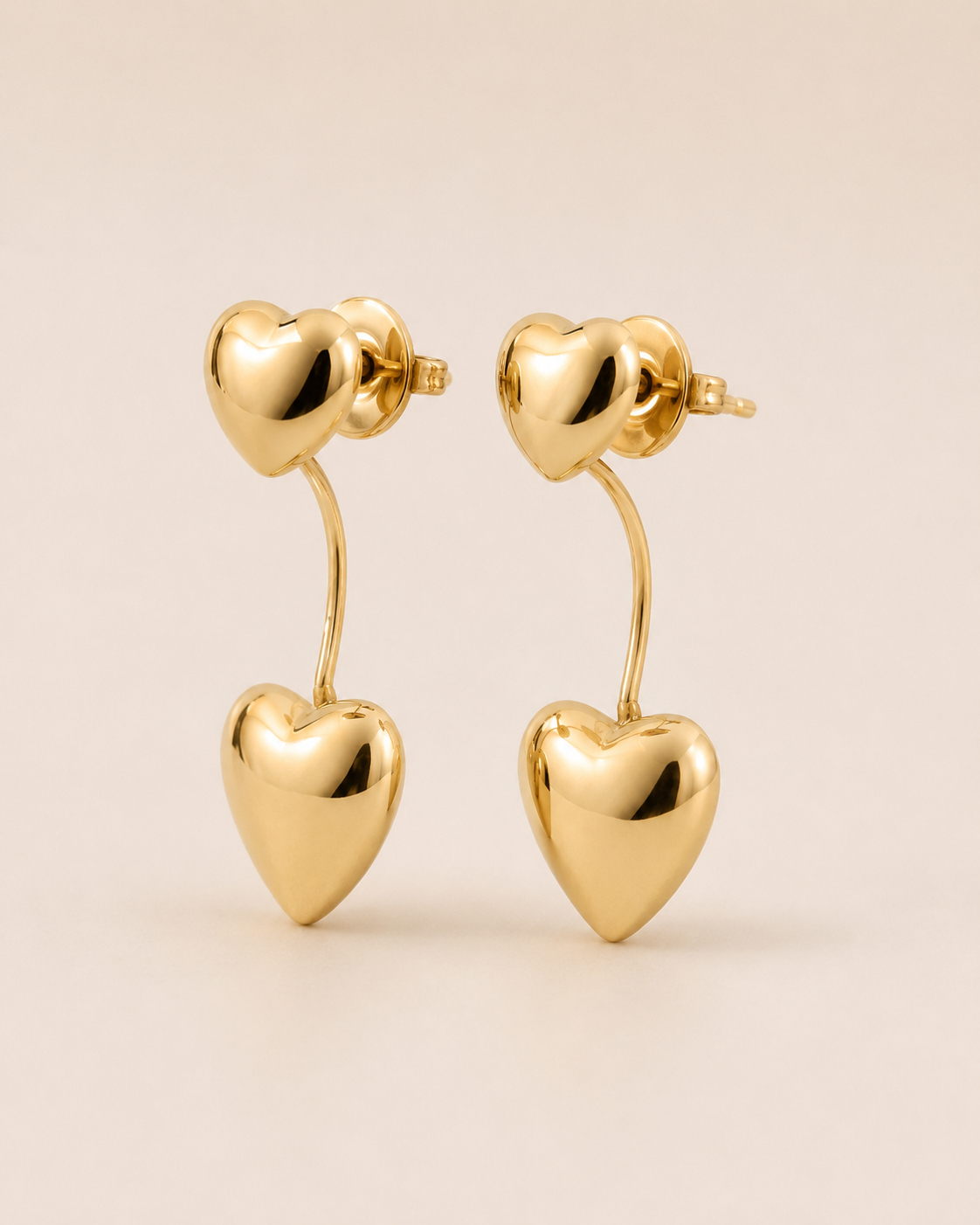 METAL HEART HOOP PEEKABOO EARRINGS