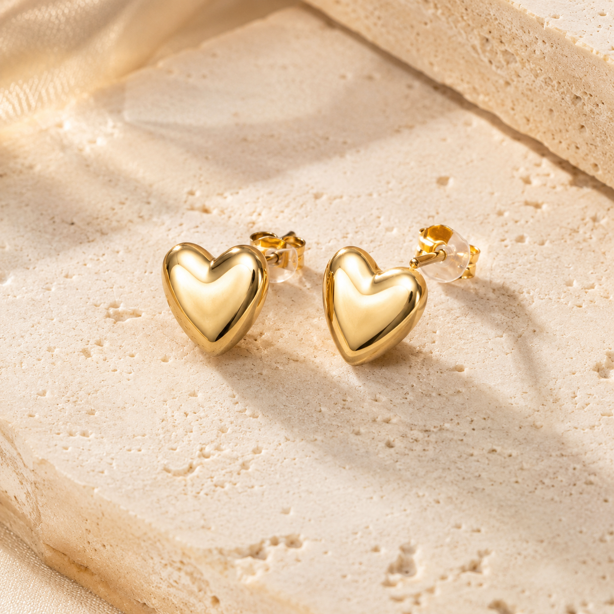 METAL STERLINGSILVER HEART POST EARRINGS