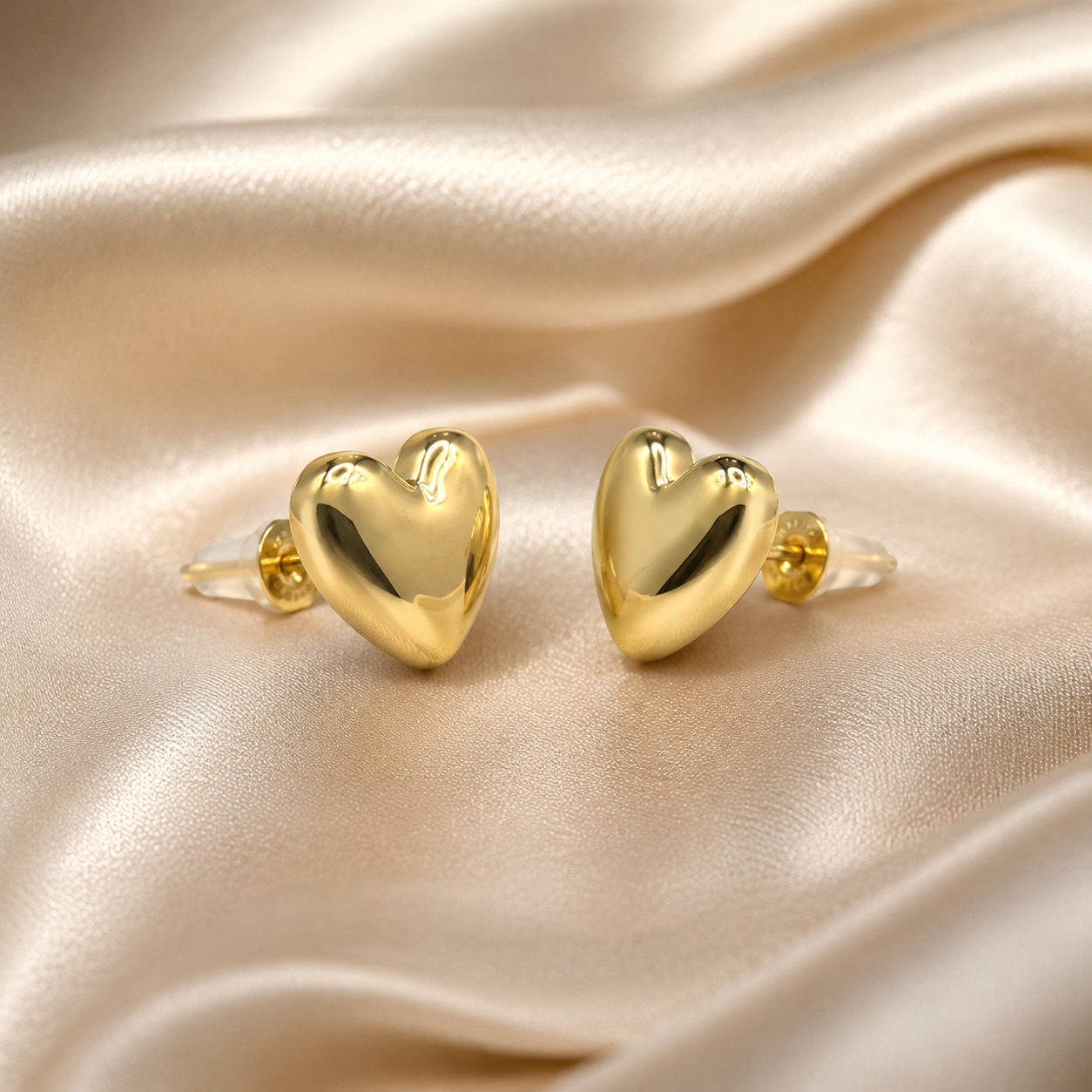 METAL STERLINGSILVER HEART POST EARRINGS