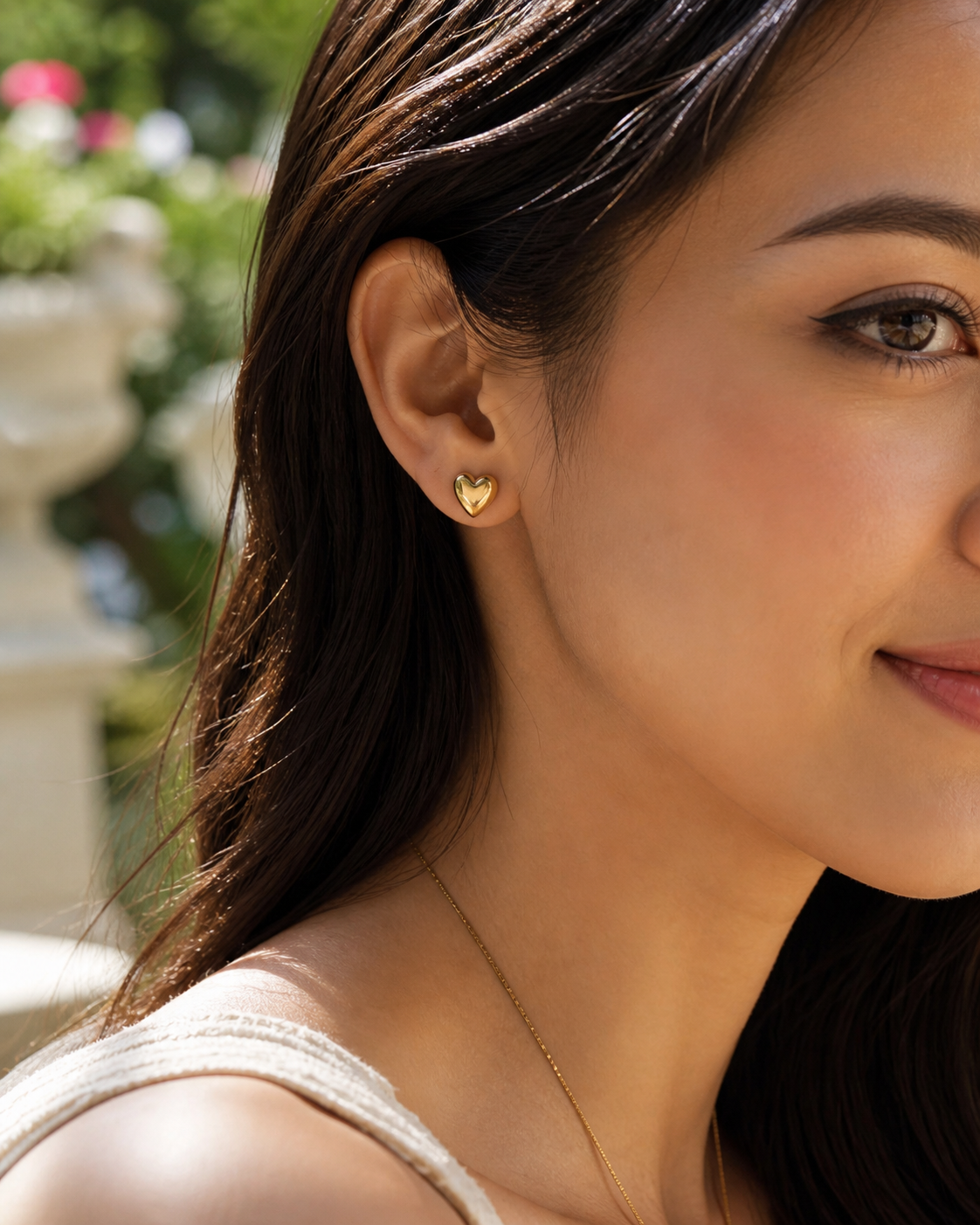 METAL STERLINGSILVER HEART POST EARRINGS