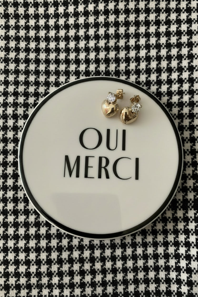 HEART CUBIC ZIRCONIA EARRINGS