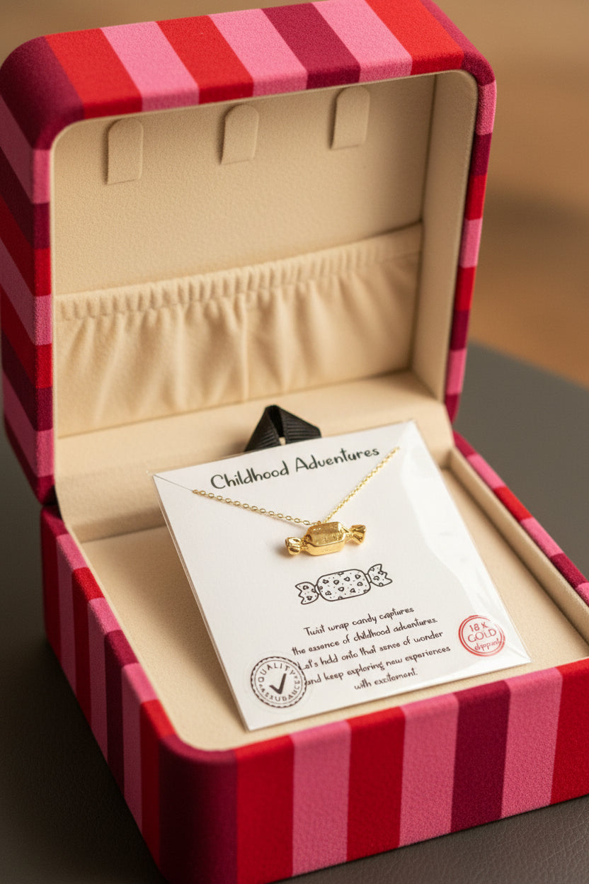 “CANDY WRAP” 18K GOLD PILATED NECKLACE