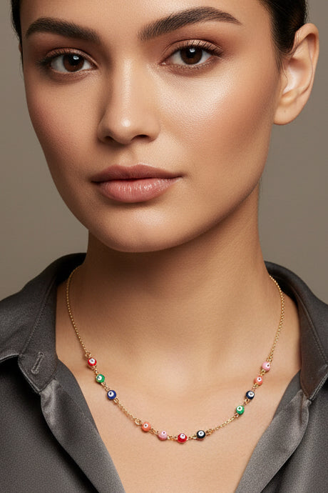 EVEIL EYES 👀 GOLD DIPPED BRASS NECKLACE
