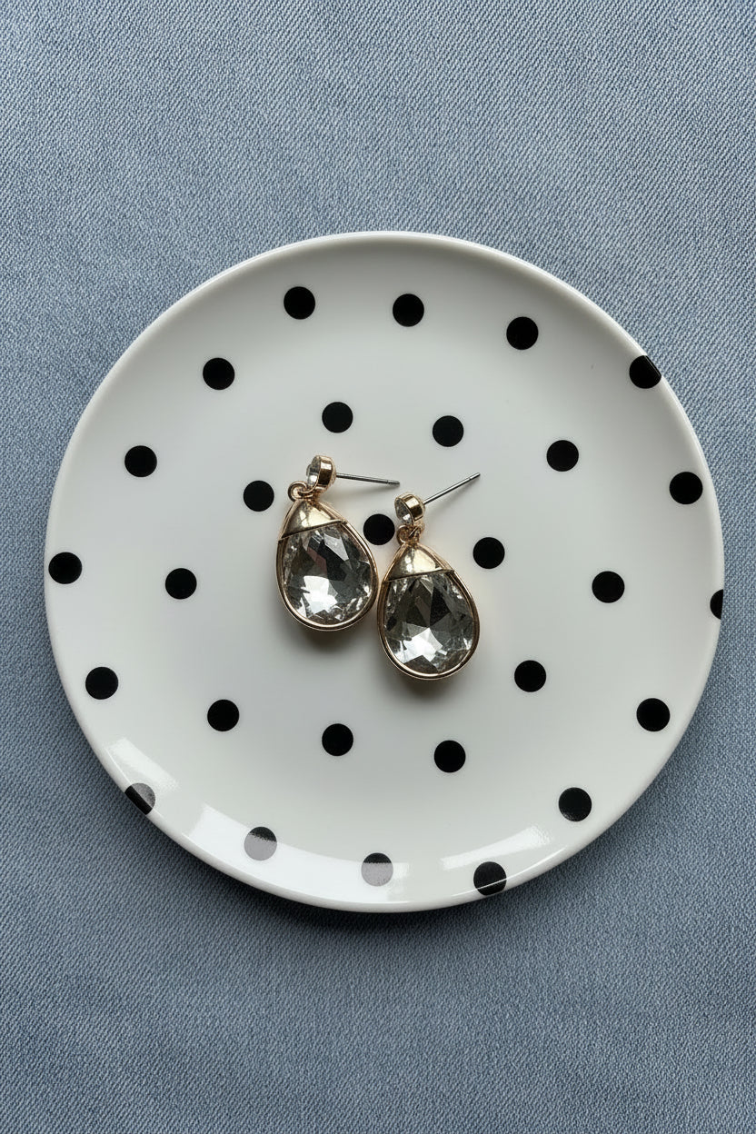 TEARDROP STONE EARRINGS