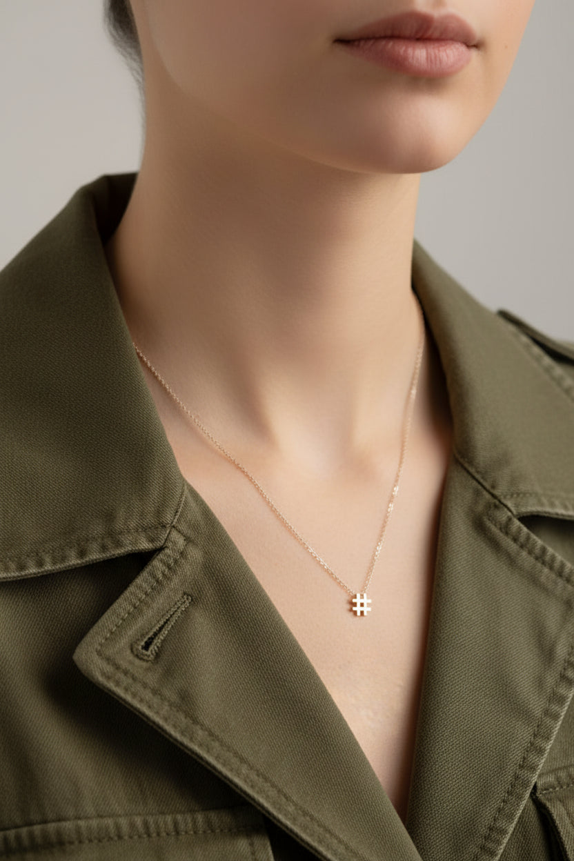“#” GOLD DIPPED NECKLACE