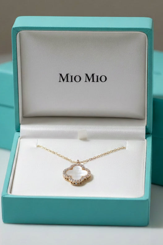 MOTHER OF PEARL CUBIC ZIRCONIA NECKLACE