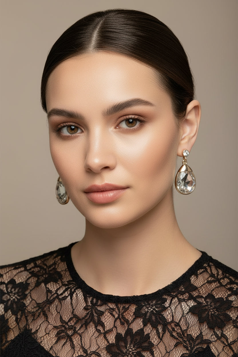 TEARDROP STONE EARRINGS