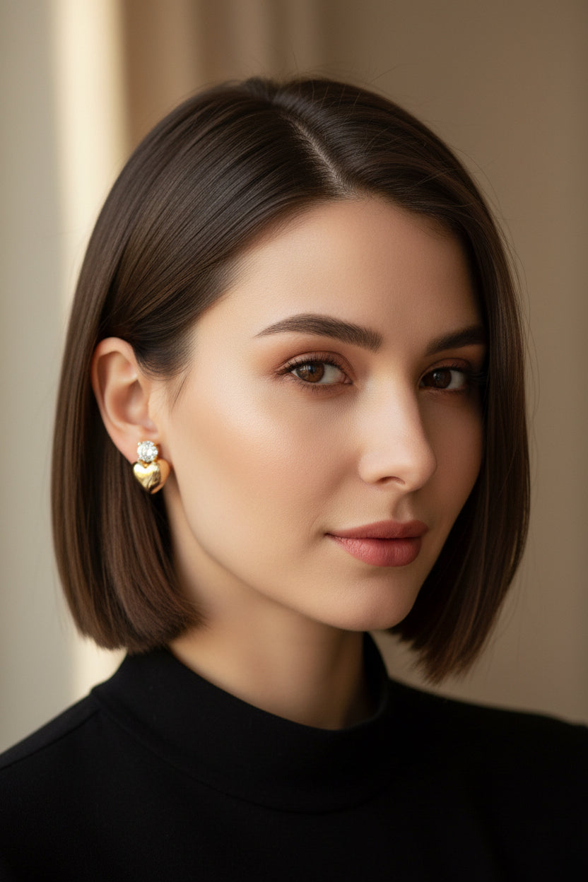 HEART CUBIC ZIRCONIA EARRINGS