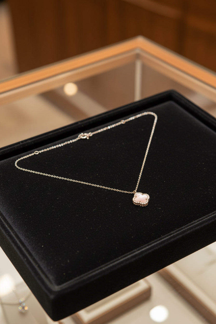 MOTHER OF PEARL CUBIC ZIRCONIA NECKLACE
