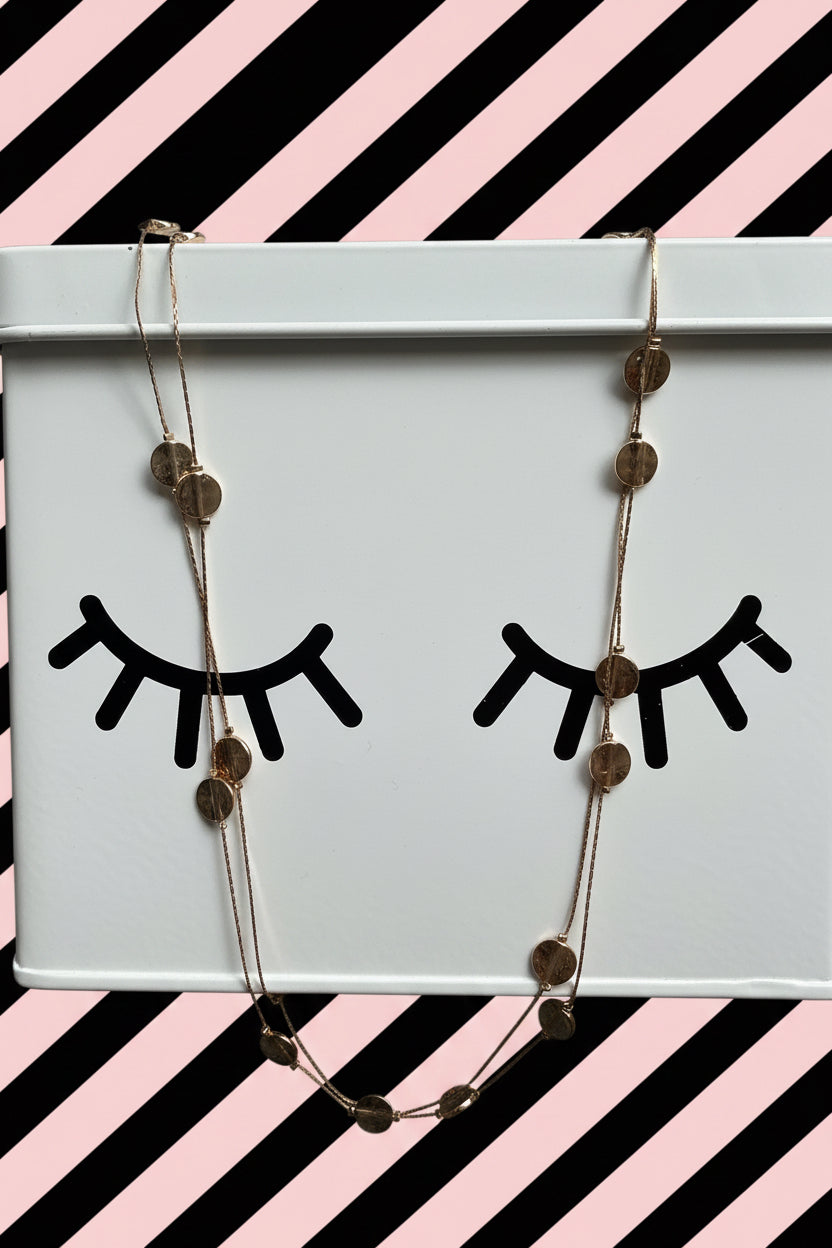 HAMMERED FLAT 2 LAYERS METAL NECKLACE