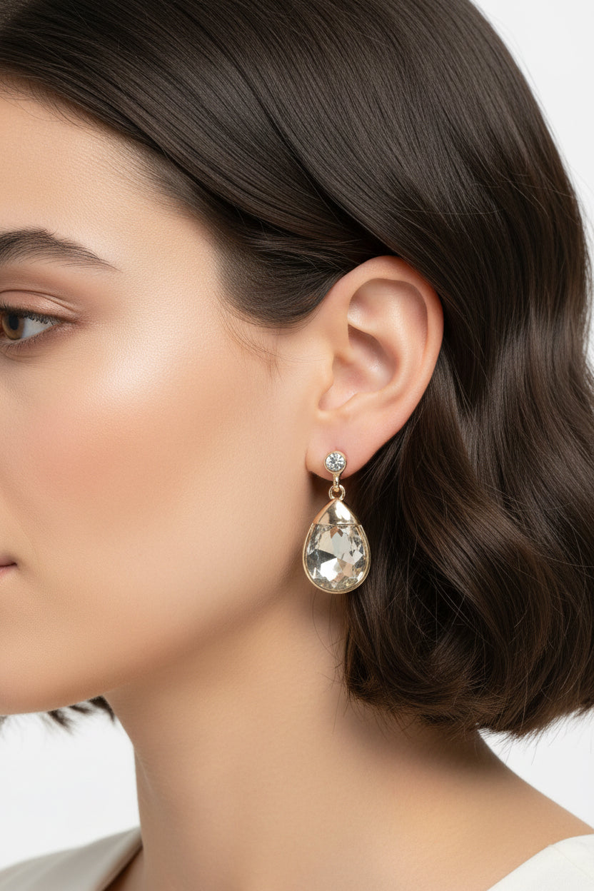 TEARDROP STONE EARRINGS