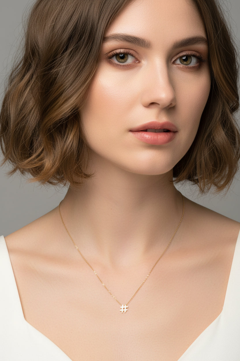 “#” GOLD DIPPED NECKLACE