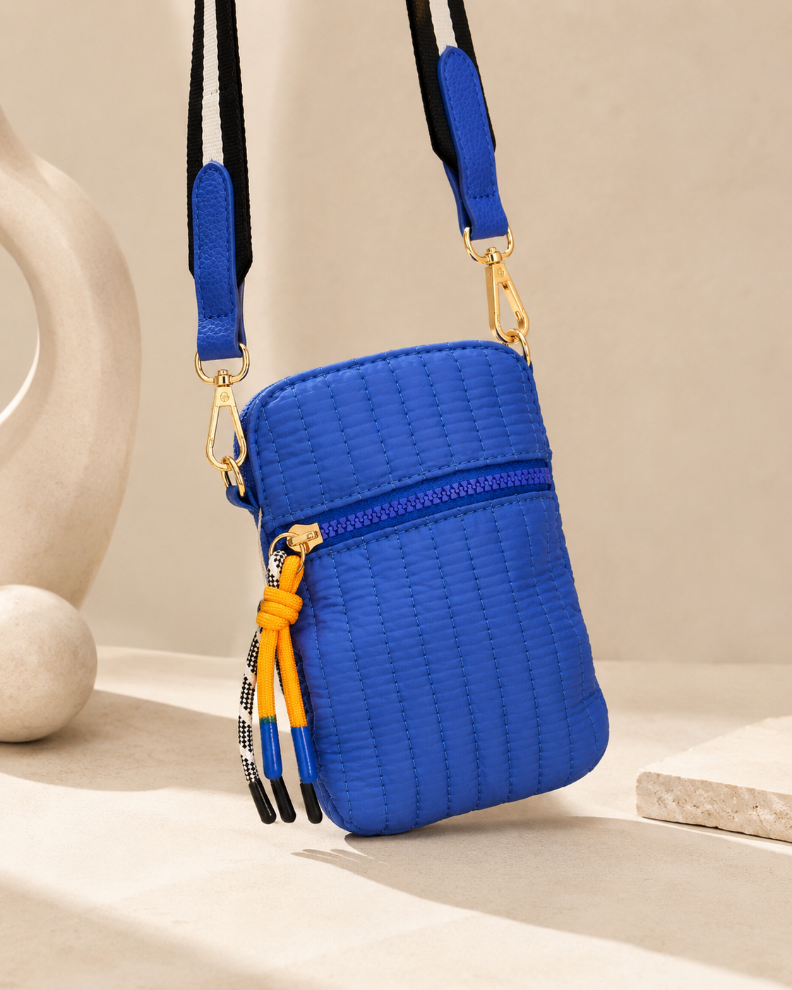 QUILTED CROSSEBODY PHONE HOLDER