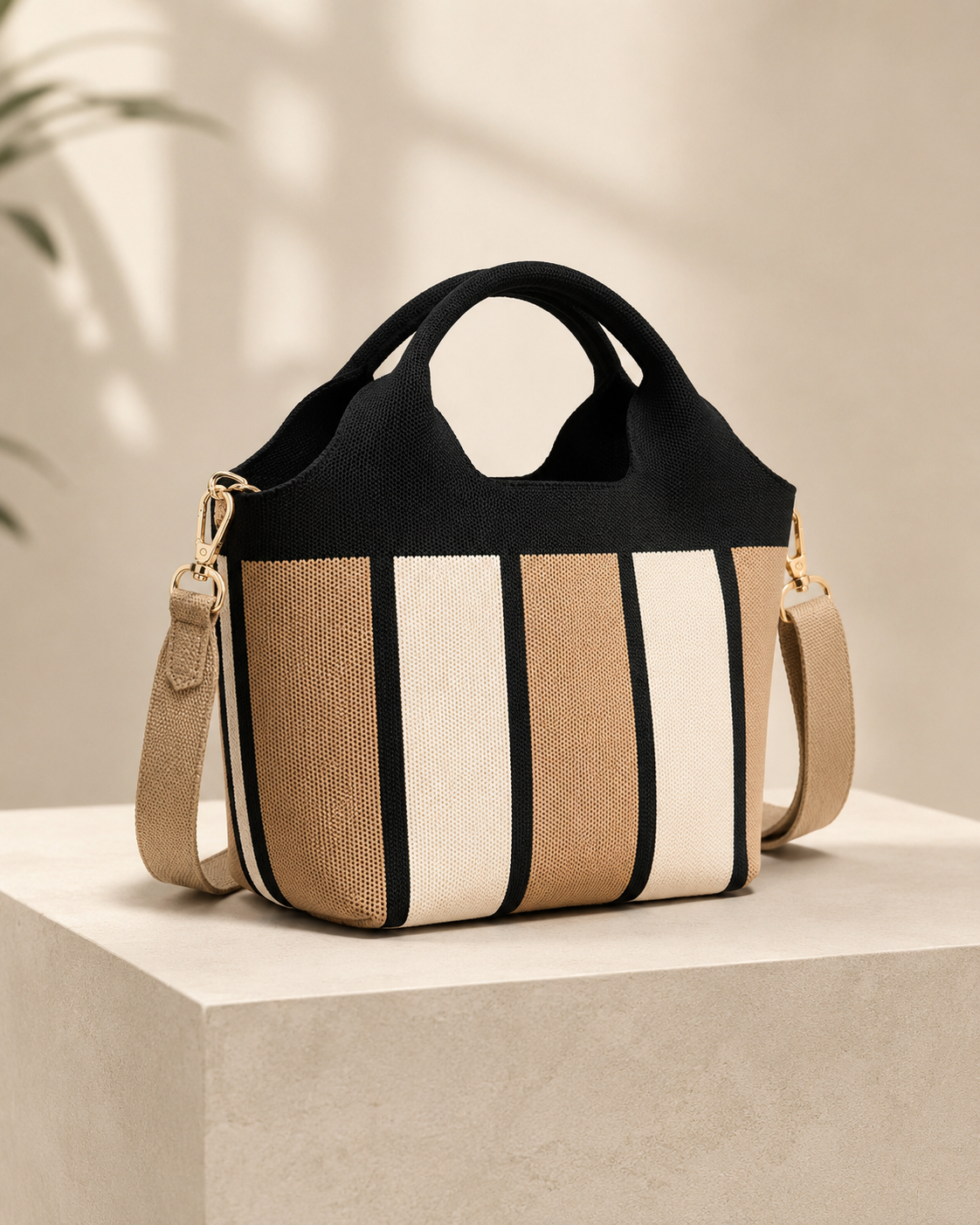 STRIPED KNIT MINI CROSSBODY