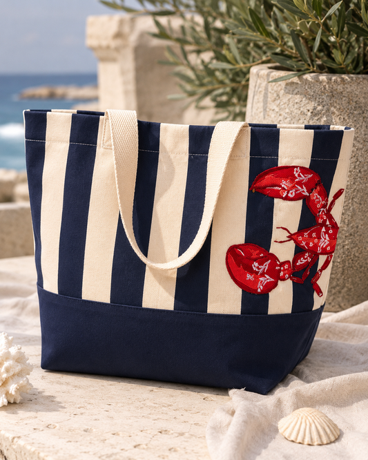 STRIPED LOBSTER OVERSIZED TOTE