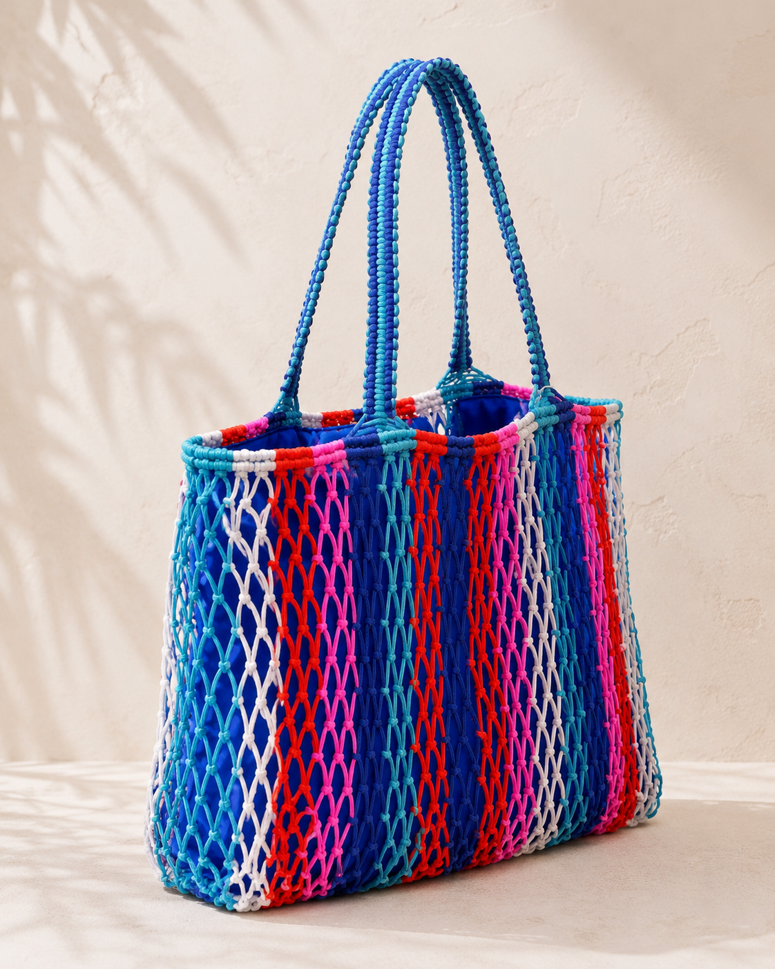 FISHNET STRIPED TOTE