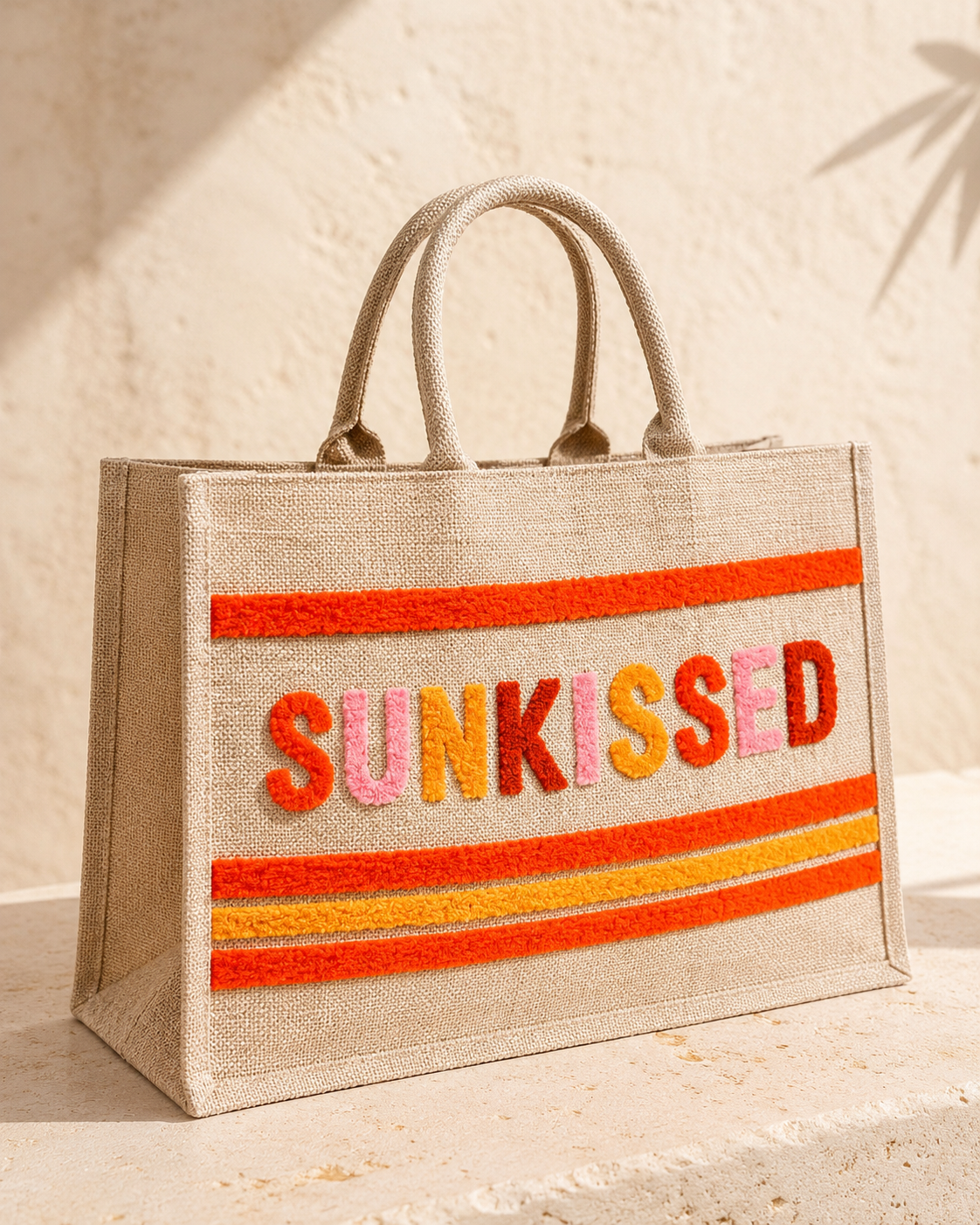 “SUN KISSED” BEACH STRAW TOTE