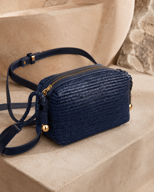STRAW SMALL CROSSBODY - NAVY