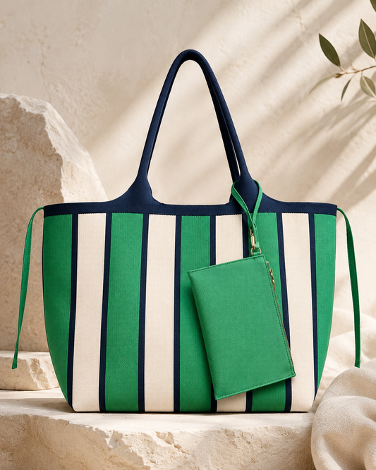 KELLY KNIT STRIPED TOTE