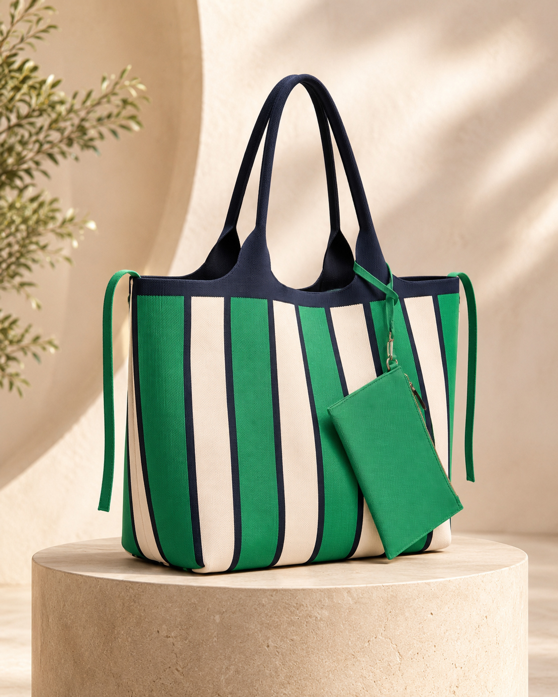 KELLY KNIT STRIPED TOTE