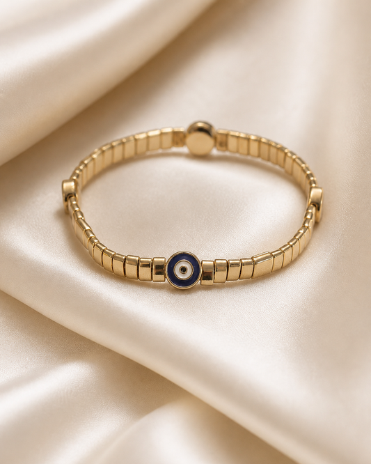 METAL EVIL EYE ELASTIC BRACELET