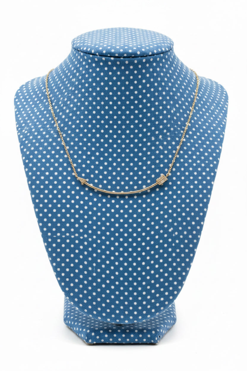 “ SMILE OF YOURS” 18K GOLD DIPPED W CUBIC ZIRCONIA NECKLACE