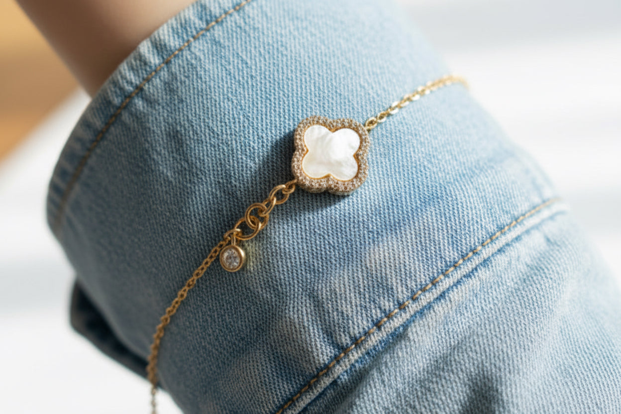 MOTHER OF PEARL CUBIC ZIRCONIA BRACELET