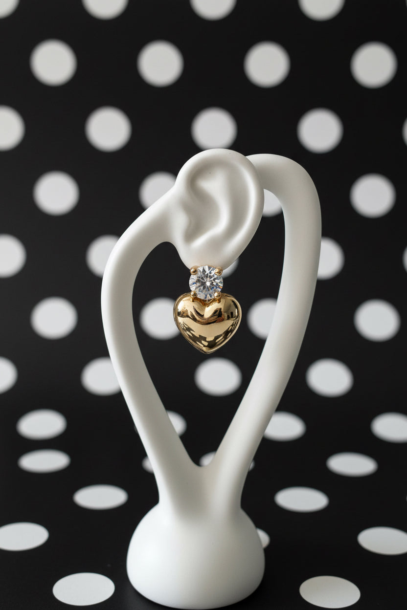 HEART CUBIC ZIRCONIA EARRINGS