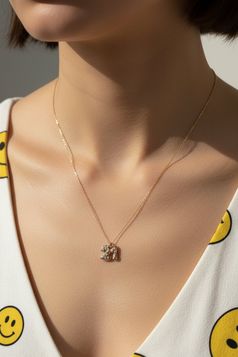 21 BUBBLE CZ NECKLACE