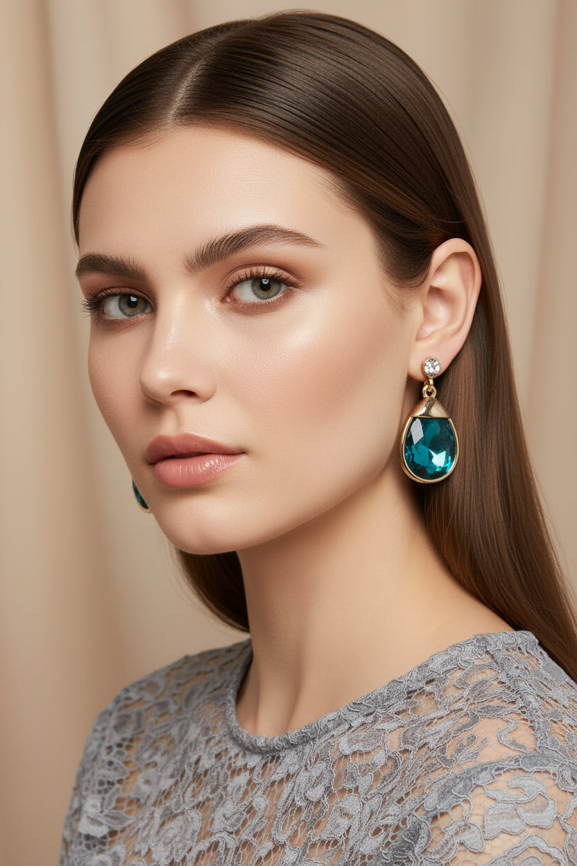 TEARDROP STONE EARRINGS