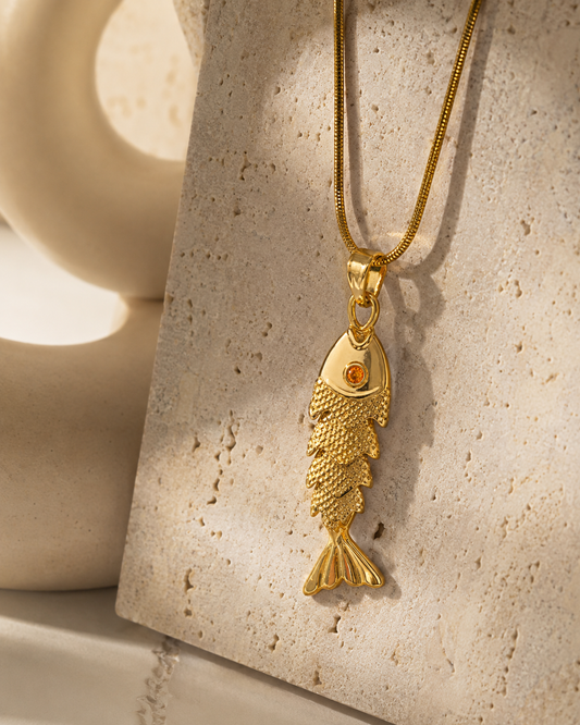 METAL STAINLESS SEA LIFE FISH NECKLACE
