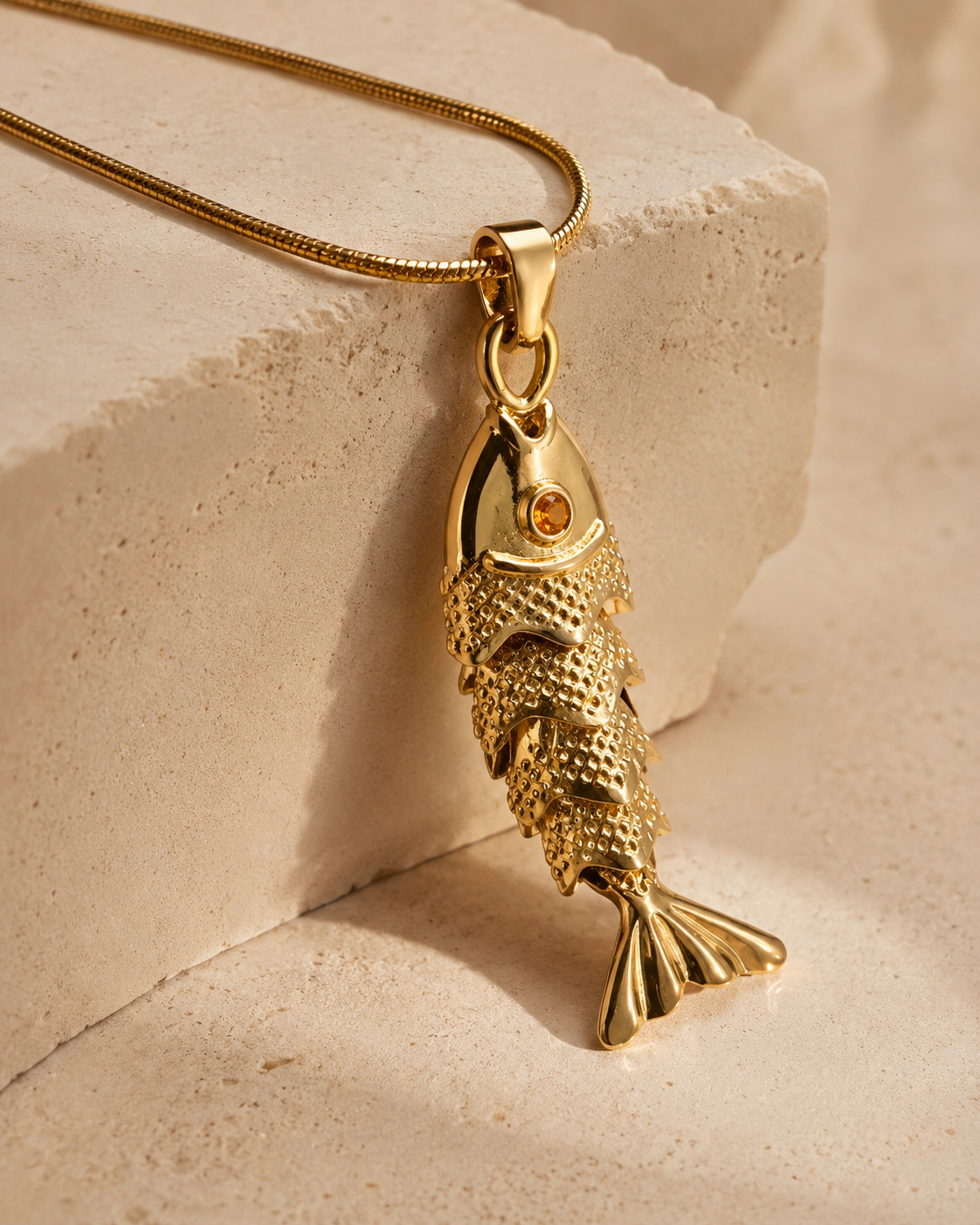 METAL STAINLESS SEA LIFE FISH NECKLACE
