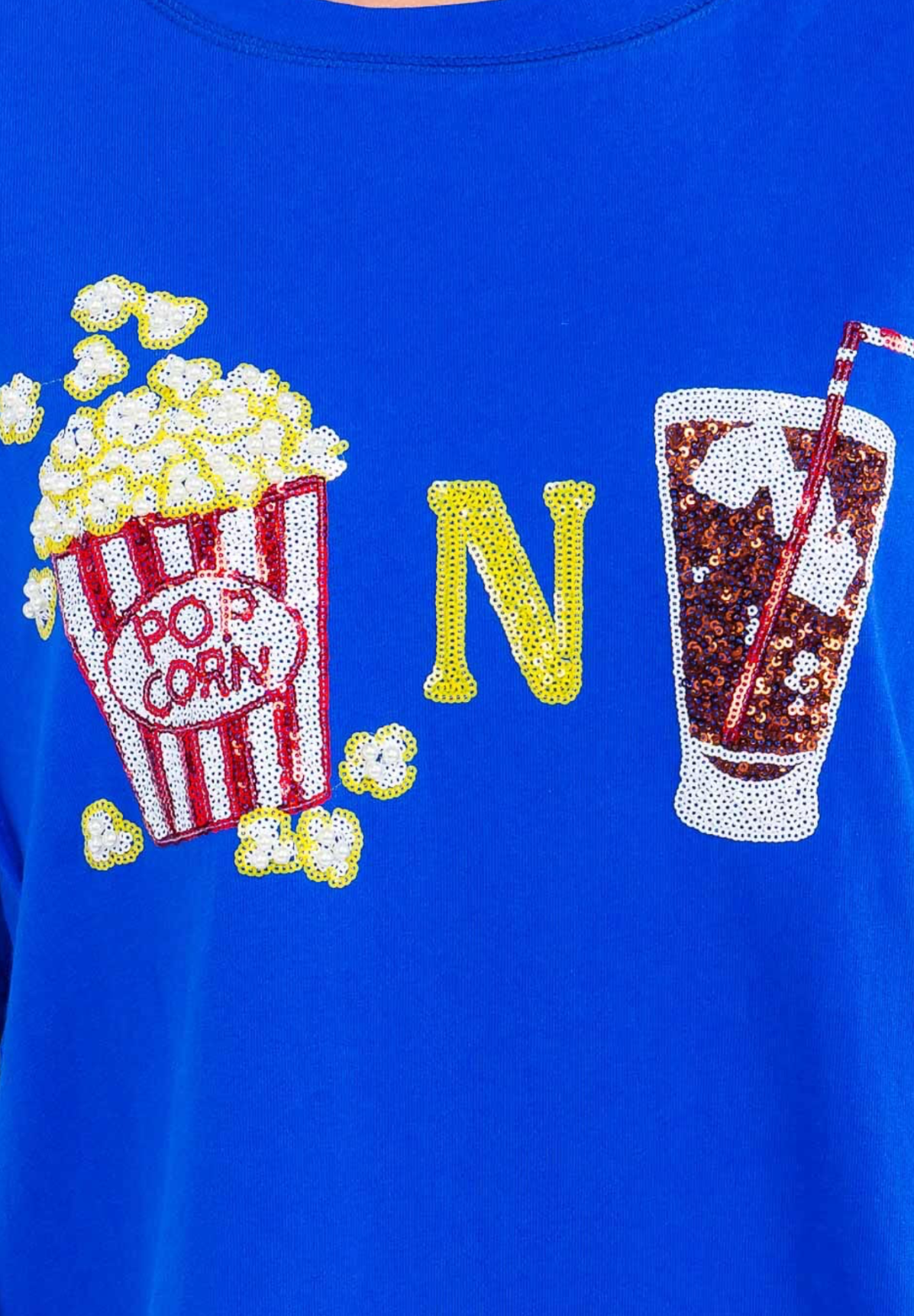 POPCORN & SODA SEQUINS HIGH LOW T-SHIRT