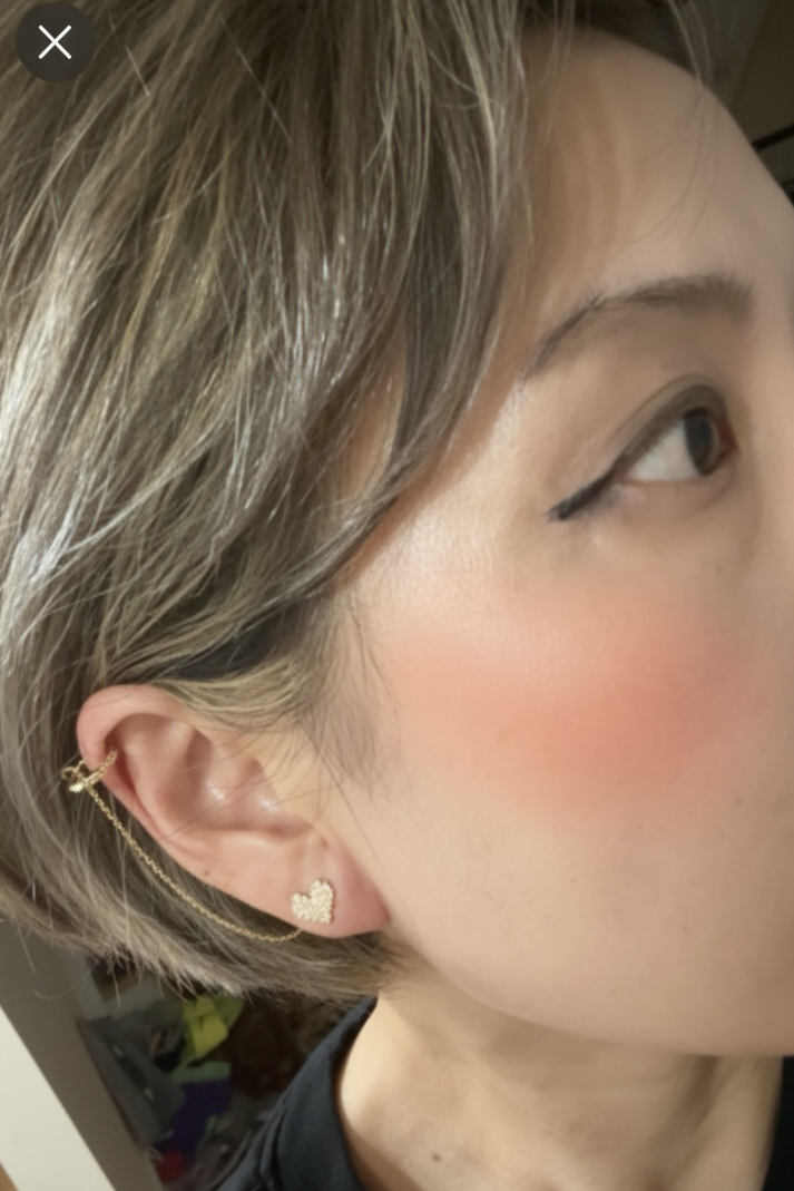 STERLING SILVER GOLD DIPPED CUBIC ZIRCONIA EAR CUFF