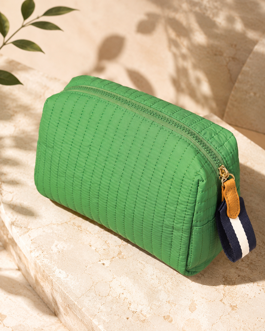 QUILTED OVERSIZED BOXY ZIP POUCH
