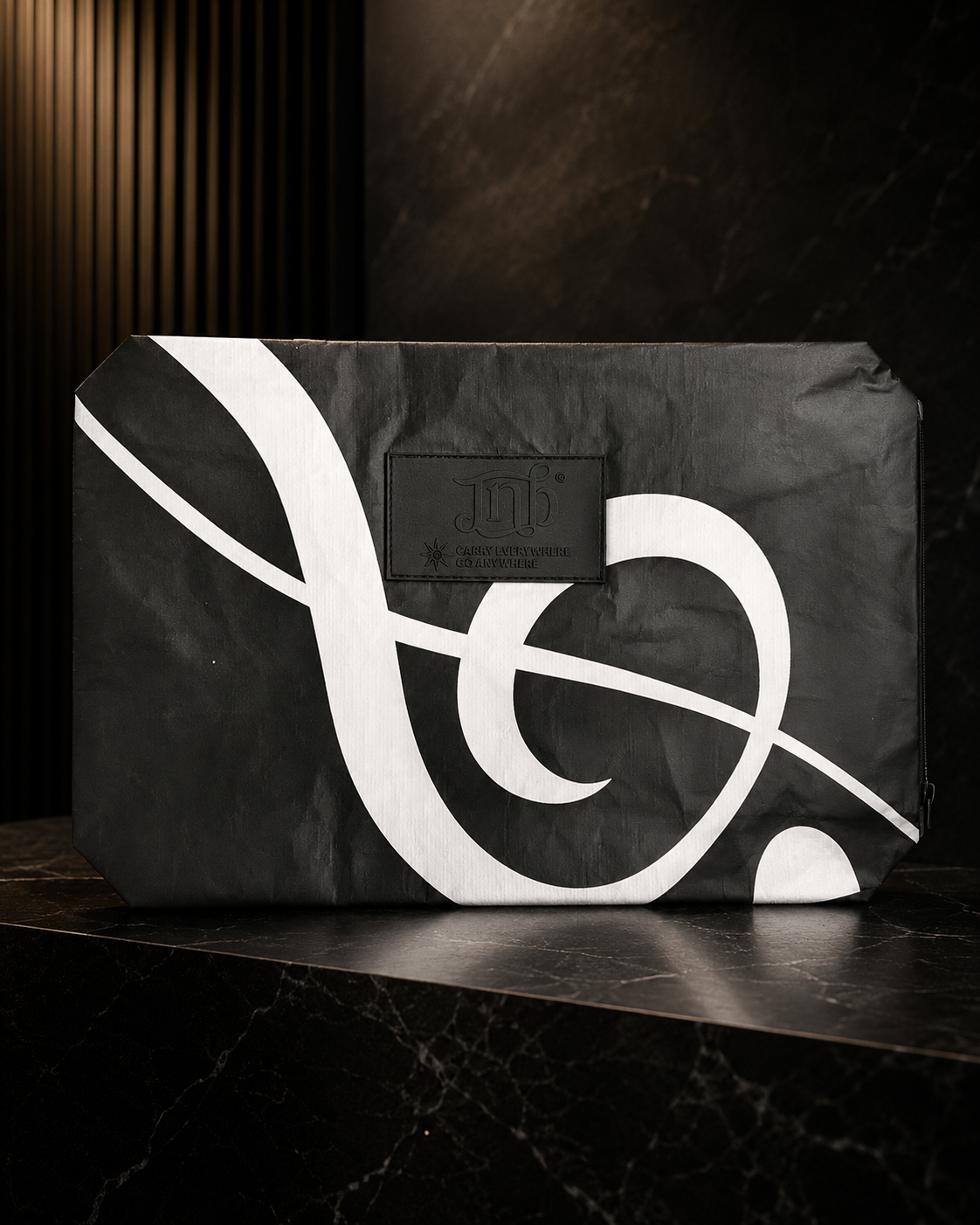 WATERPROOF OVERSIZED TREBLE CLEF ZIP POUCH- BLK