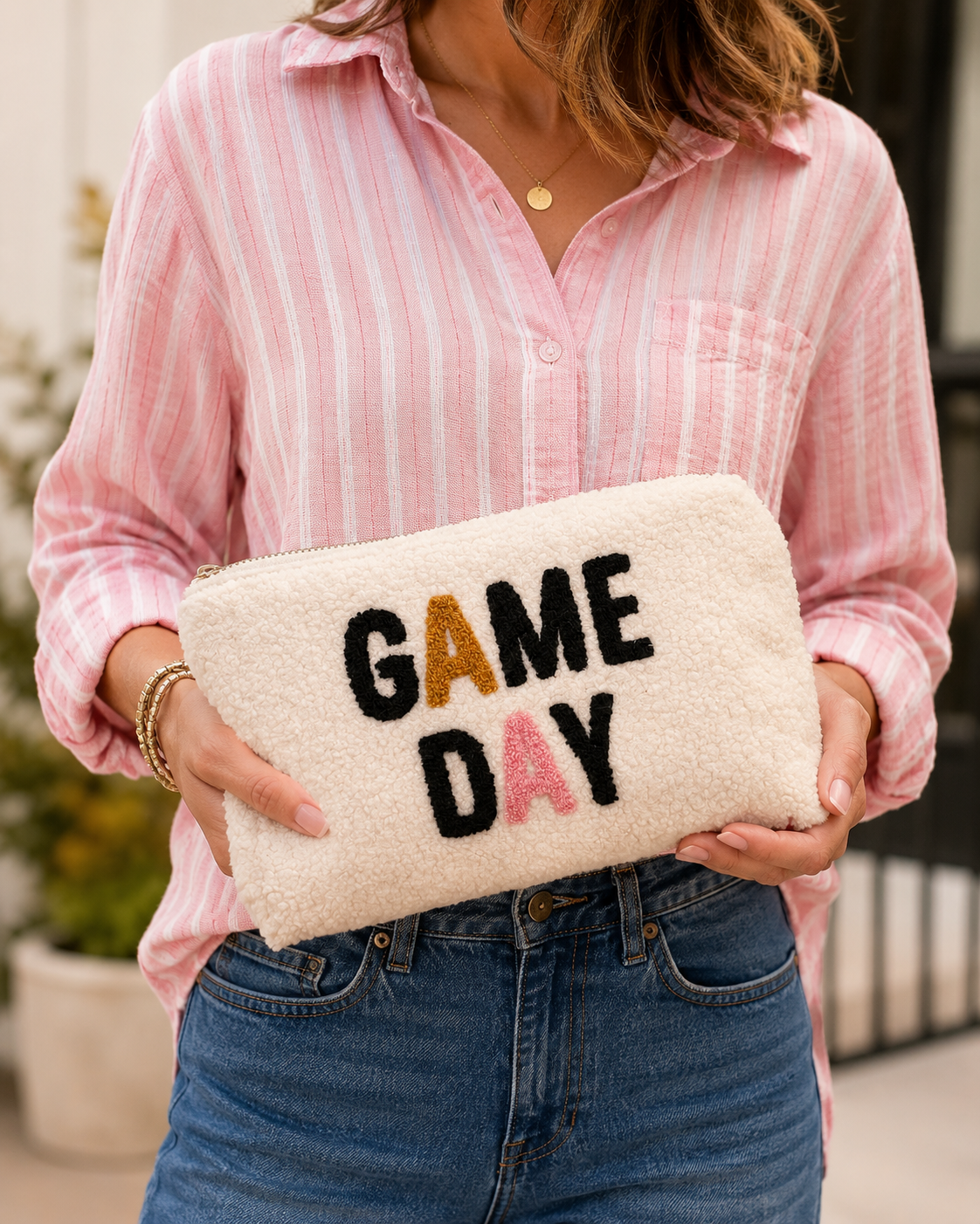 “GAME DAY” SHERPA MEDIM ZIP POUCH