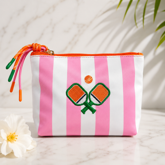 STRIPE PADDLES MEDIUM ZIP POUCH