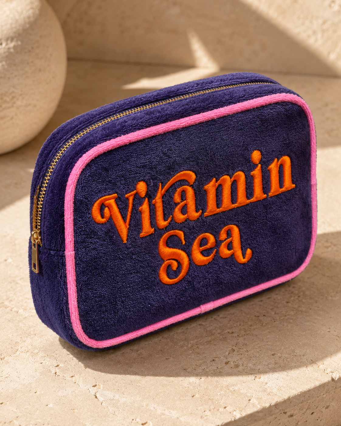 “ VITAMIN SEA” LARGE TERRY ZIP POUCH