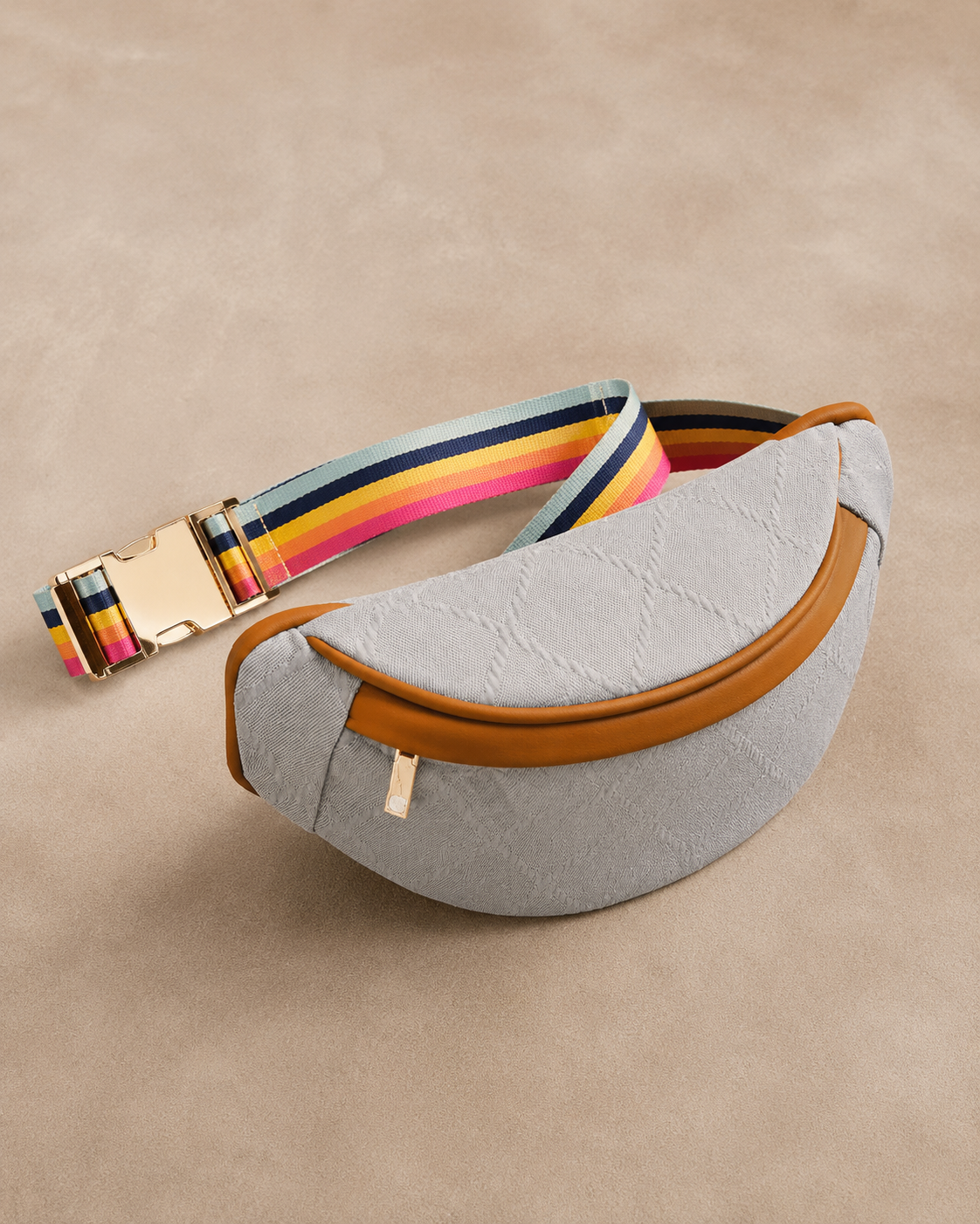 DENIM STRIPED BELT BAG