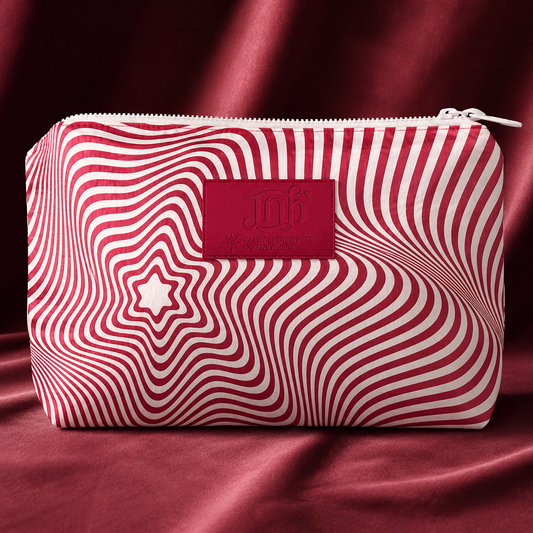 WATERPROOF OVERSIZED MARBLE ZIP POUCH- RED